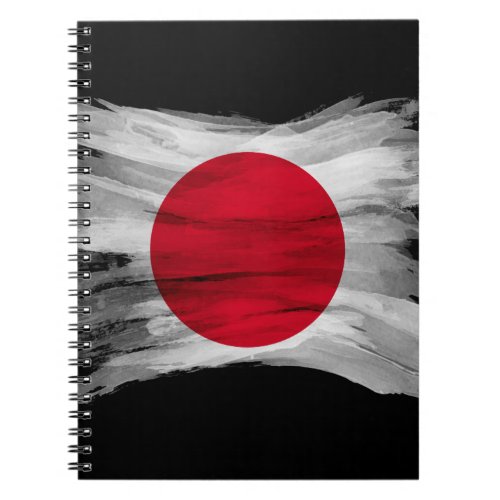 Japan flag brush stroke national flag notebook