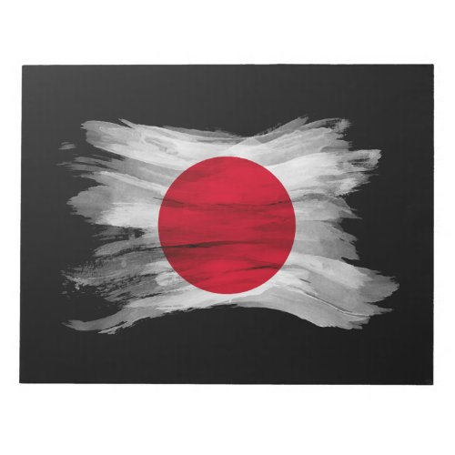 Japan flag brush stroke national flag notepad