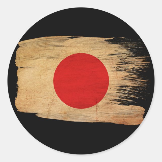 Japan Flag Classic Round Sticker (Front)