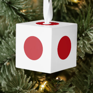 Japan flag cube ornament