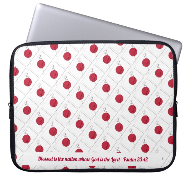 JAPAN FLAG Customizable Scripture Laptop Sleeve (Front)