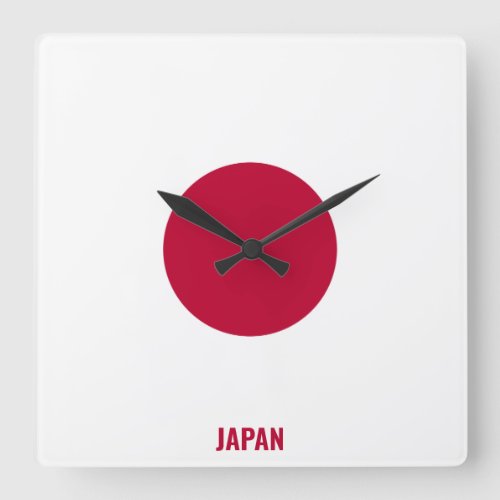 Japan Flag Dazzling Patriotic Square Wall Clock