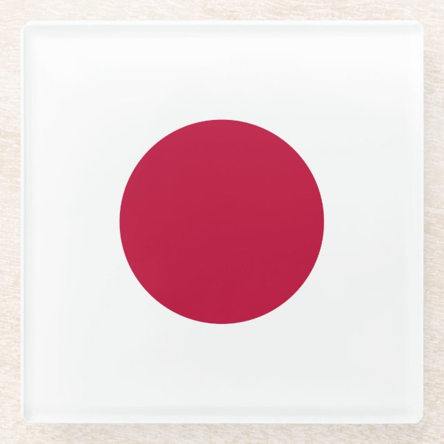 Japan Flag Glass Coaster (Front)