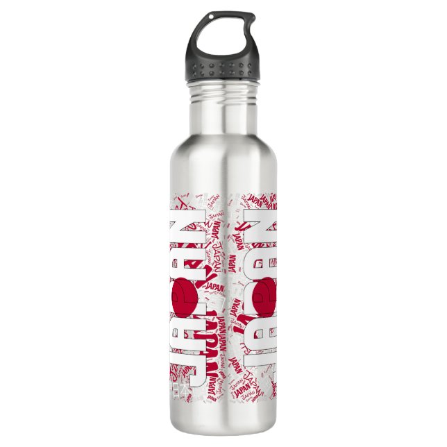 Japan Flag Gorgeous Patriotic Stainless Steel Water Bottle (Front)