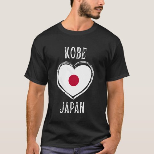 Japan Flag Heart Kobe City T-Shirt