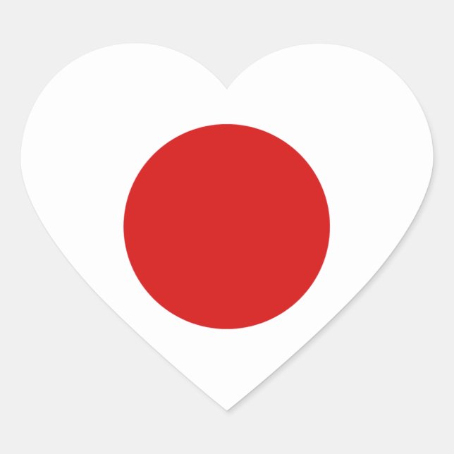 Japan Flag Heart Sticker (Front)
