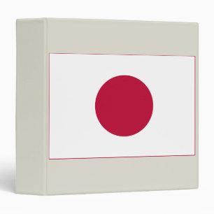 Japan Flag: Hinomaru, Nisshōki, Red Rising Sun 3 Ring Binder