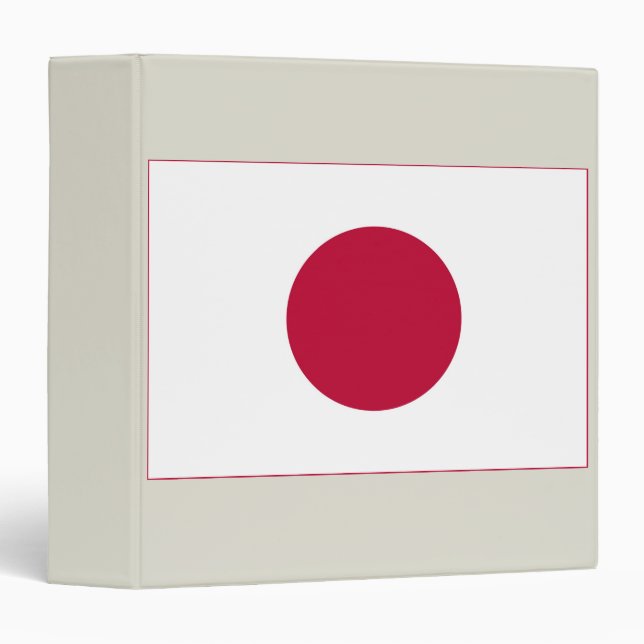 Japan Flag: Hinomaru, Nisshōki, Red Rising Sun 3 Ring Binder (Front/Spine)