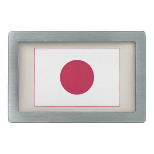 Japan Flag: Hinomaru, Nisshōki, Red Rising Sun Belt Buckle