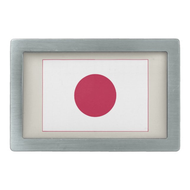 Japan Flag: Hinomaru, Nisshōki, Red Rising Sun Belt Buckle (Front)