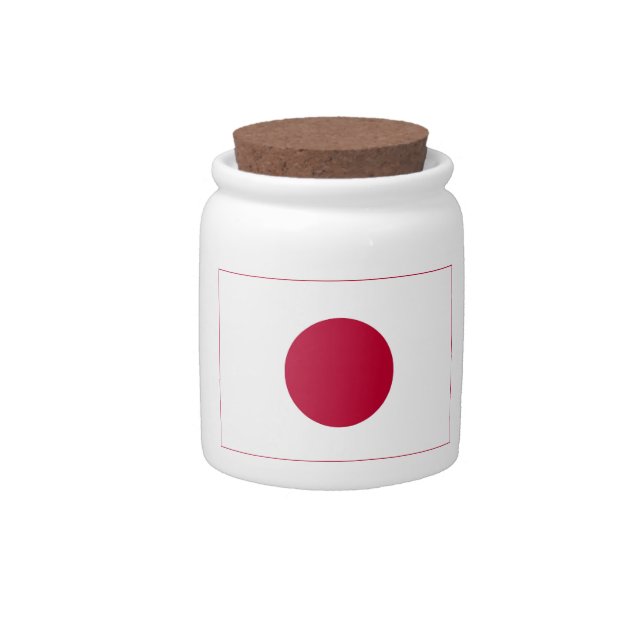 Japan Flag: Hinomaru, Nisshōki, Red Rising Sun Candy Jar (Front)