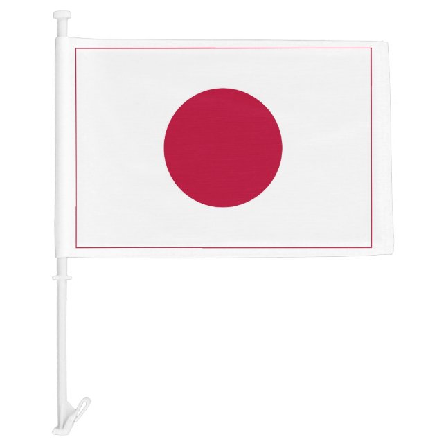 Japan Flag: Hinomaru, Nisshōki, Red Rising Sun Car Flag (Front)