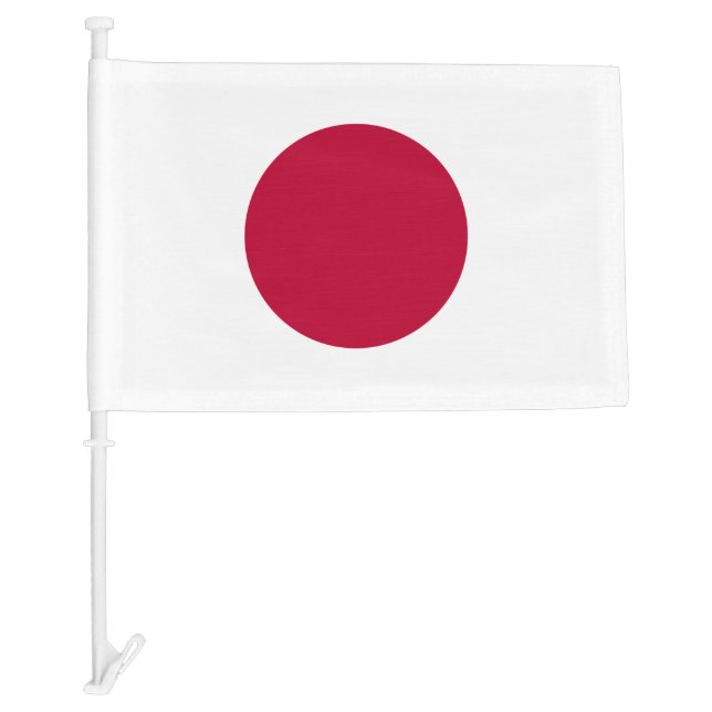 Japan Flag: Hinomaru, Nisshōki, Red Rising Sun Car Flag (Front)