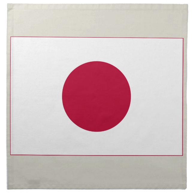 Japan Flag: Hinomaru, Nisshōki, Red Rising Sun Cloth Napkin (Front)