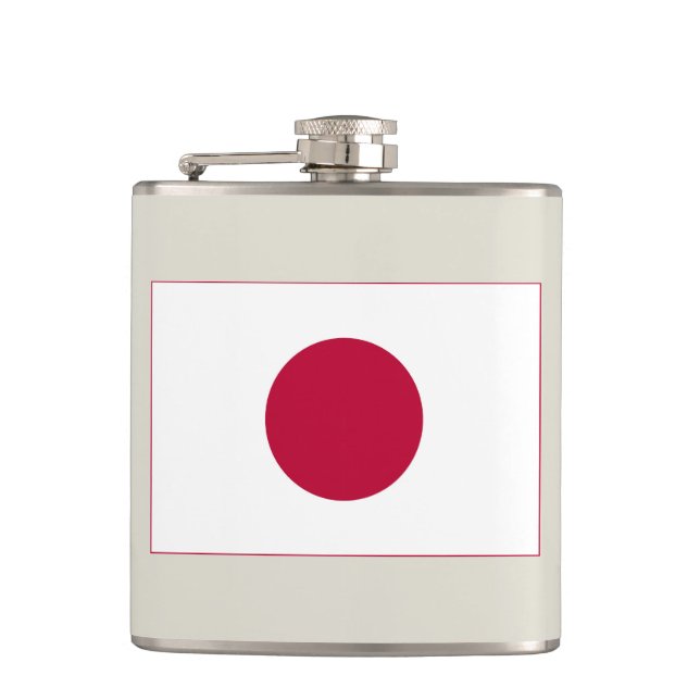 Japan Flag: Hinomaru, Nisshōki, Red Rising Sun Flask (Front)