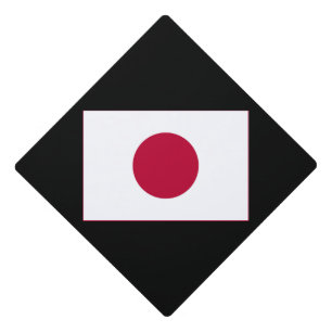Japan Flag: Hinomaru, Nisshōki, Red Rising Sun Graduation Cap Topper