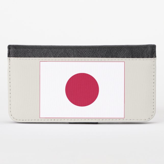 Japan Flag: Hinomaru, Nisshōki, Red Rising Sun iPhone Wallet Case (Front (Horizontal))
