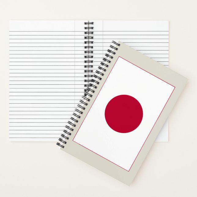 Japan Flag: Hinomaru, Nisshōki, Red Rising Sun Notebook (Inside)