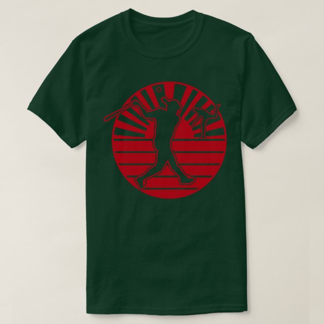 Japan Flag Japanese Baseball Rising Sun Home Run D T-Shirt (Design Front)