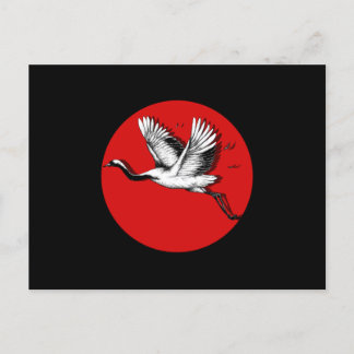 Japan Flag Japanese Culture Bird Watching Crane Gi Postcard