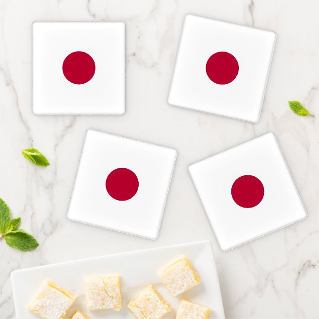 Japan Flag: Land of Rising Sun, Hinomaru, Nisshōki Coaster Set (In Situ)