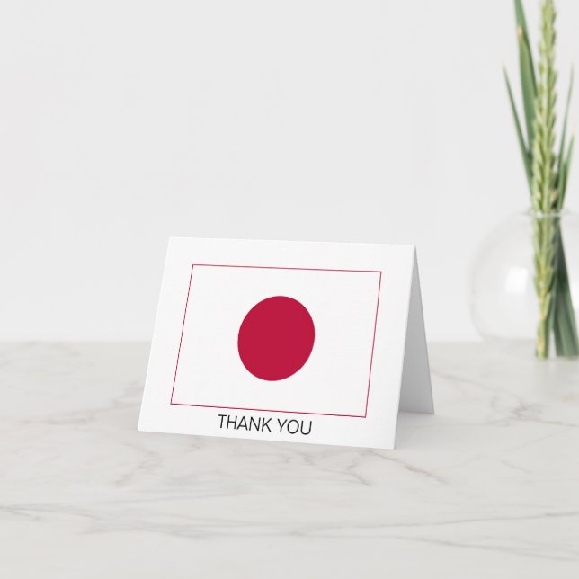 Japan Flag Letterpress Thank You Card (Front)
