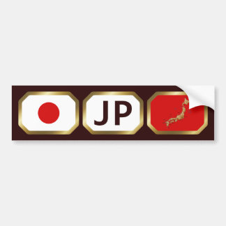 Japan Flag Map Code Bumper Sticker