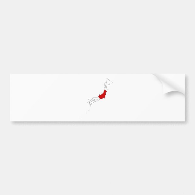 Japan Flag Map full size Bumper Sticker (Front)