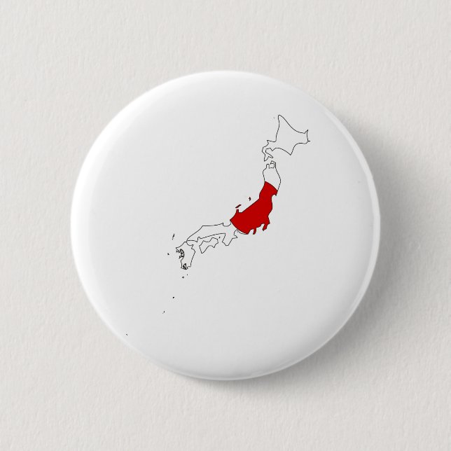 Japan Flag Map full size Pinback Button (Front)