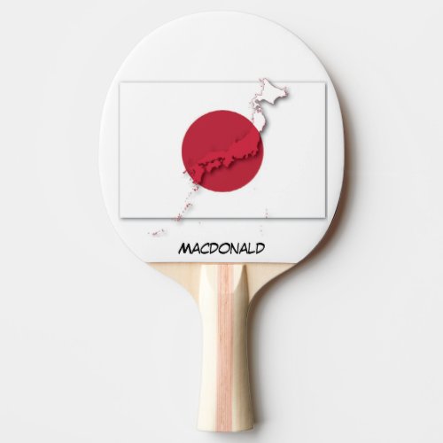 JAPAN FLAG  MAP Hinomaru Personalized Ping Pong Paddle