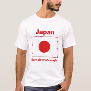 Japan Flag + Map + Text T-Shirt