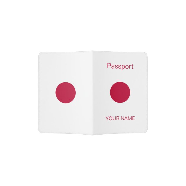 Japan Flag Passport Holder (Opened)