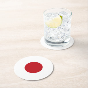 Japan flag round paper coaster