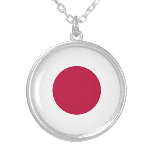 Japan Flag Silver Plated Necklace