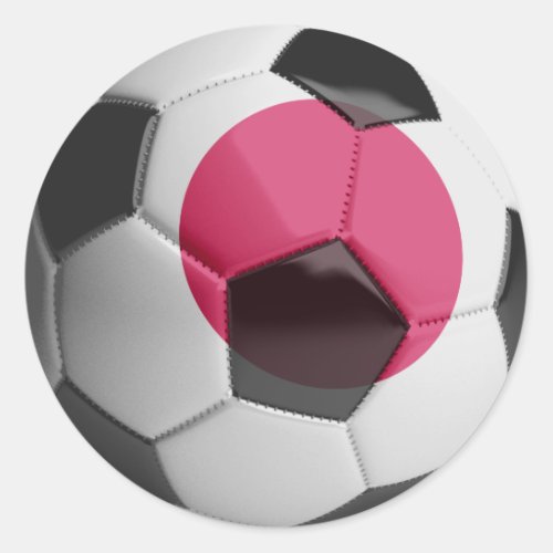 Japan flag Soccer Ball Classic Round Sticker