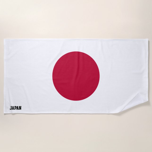 Japan Flag Splendid Patriotic Beach Towel (Front)