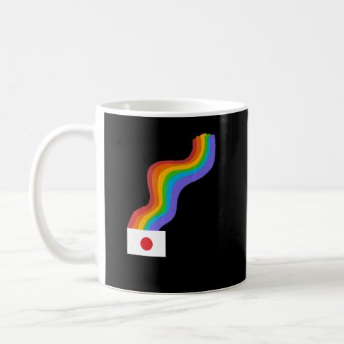 Japan Flag Wavy Rainbow ROYGBIV Pride in Japan Rai Coffee Mug