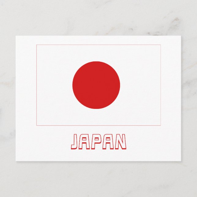 Japan Flag with Name Postcard (Front)