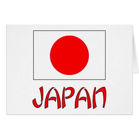 Japan Flag & Word Red Cards (Front Horizontal)