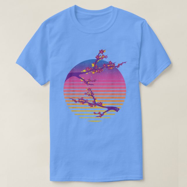 Japan Flower Sakura Retro 90s Art Vaporwave Cherry T-Shirt (Design Front)