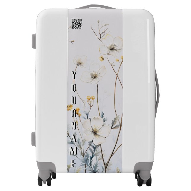 Japan flowers QR code Luggage Suitcase Suitcases (Front)