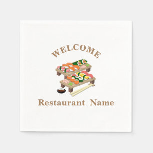 Japan food restaurant Chef welcome sushi Personali Napkins