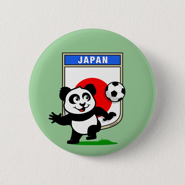 Japan Football Panda Pinback Button (Front)