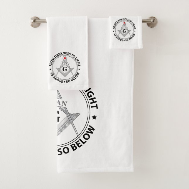 Japan freemasonry sign bath towel set (Insitu)