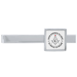 Japan freemasonry sign silver finish tie bar