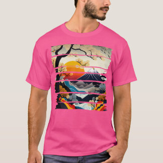 Japan Fuji Ukiyoe Art Deco T-Shirt