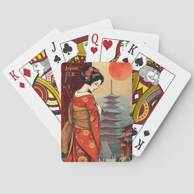 Japan geisha maiko Classic Playing Cards (Back)