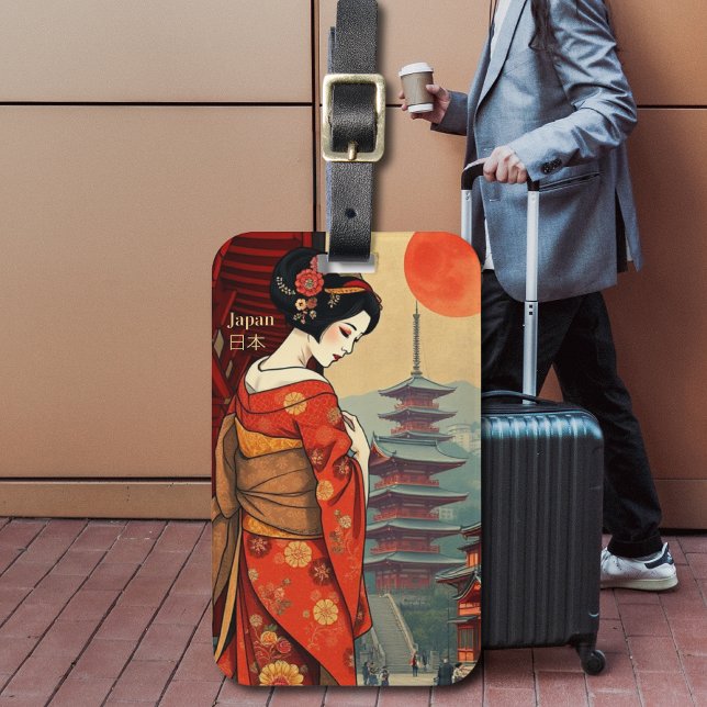 Japan geisha maiko japanese travel luggage tag (Creator Uploaded)