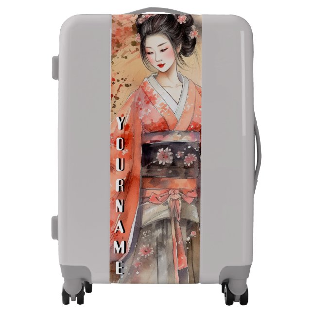 Japan geisha painting Luggage Suitcase Suitcases (Front)