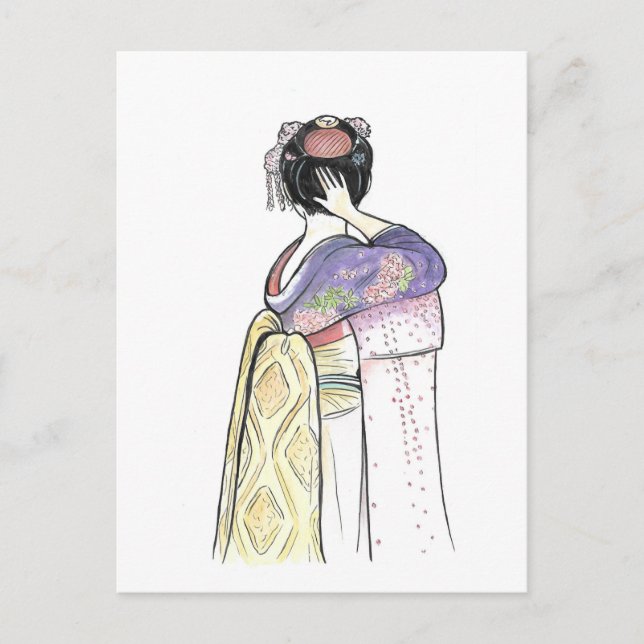 Japan Geisha Postcard Art (Front)
